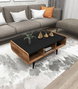 Hanah Home Mesa de Centro Line - Light Walnut